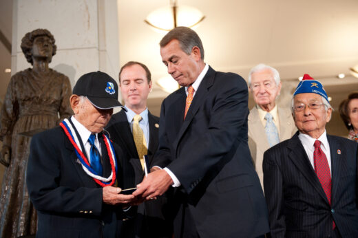 Ted Hamasu receiving medal