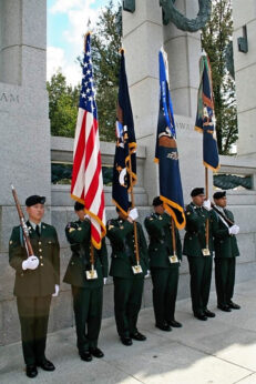 WWII Memorial 100 442 color guards